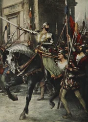 At the head of a large body of men rode Rienzi, from 